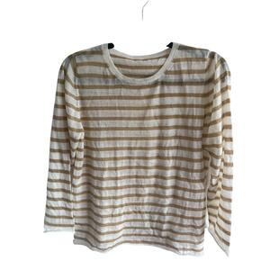 Mirror in the Sky - Cashmere Sweater - Tan and Cream - Small
